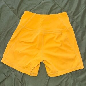 Alphalete   Yellow Athletic Shorts with Elastic Waistband